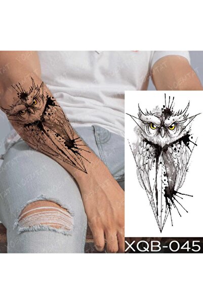 Tattoo Gerçekci Baykuş Geçici Dövme Gögüs Sırt Özel Bölge Geçici Dövme