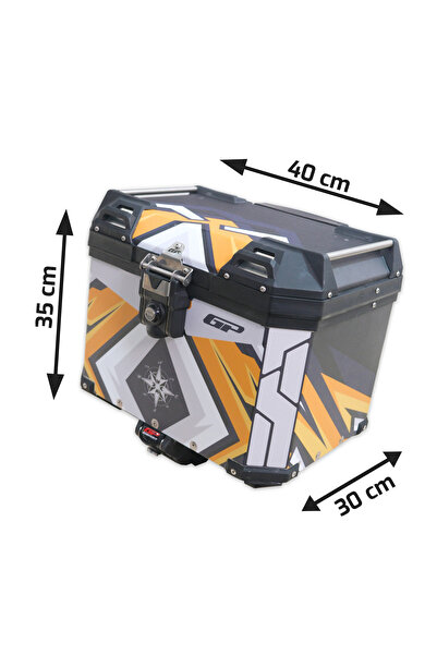 GP KOMPOZİT GP Kompozit DSN07 Universal 37 lt Desenli Alüminyum Motosiklet Ça...
