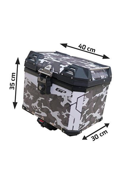 GP KOMPOZİT DSN01 Universal 37 lt Desenli Alüminyum Motosiklet Çantası