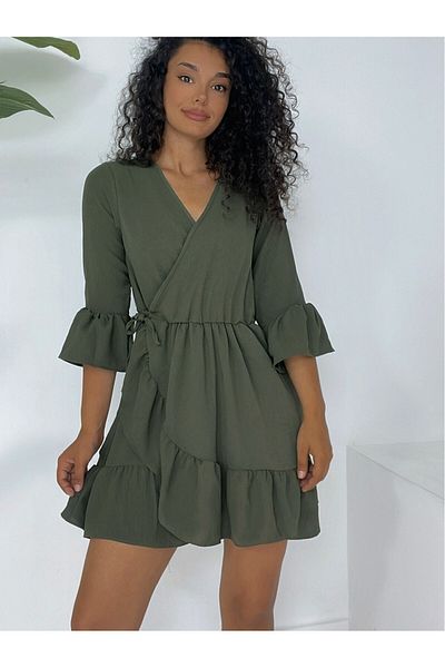 Modamorfo Φόρεμα Ayrobin με Φούστα και μανίκια Frilly και ελαστική μέση