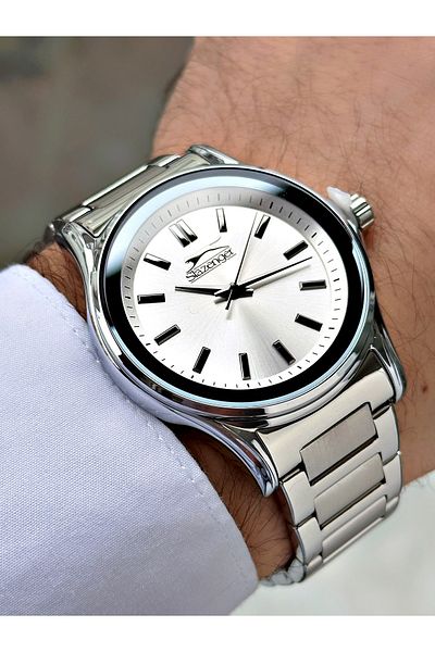 Slazenger Custom Design 5 Atm Waterproof Steel Band Men's Wrist Watch 2234