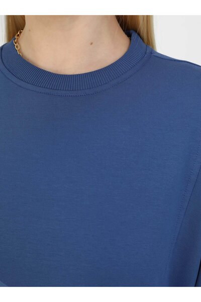 Benin Πλεκτό Oversize Hijab Φόρεμα με λεπτομέρεια Κύπελλο - Indigo - Benin