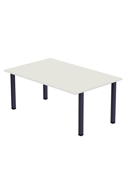 Mahmayi Dec 72 BLK Wooden Dining Table U-Leg, 4-Seater for Kitchen-120cm, Premium White Finish