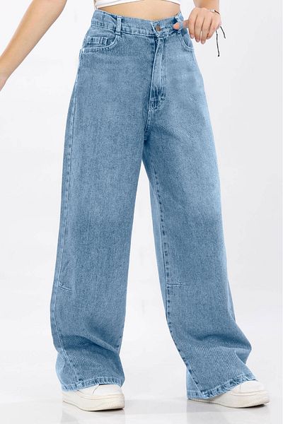Joui Co Pantaloni supradimensionați pentru copii, 100% bumbac, cu picioare largi