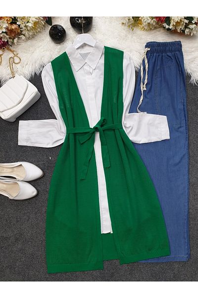 Modamorfo Green Mesh Spring Cardigan