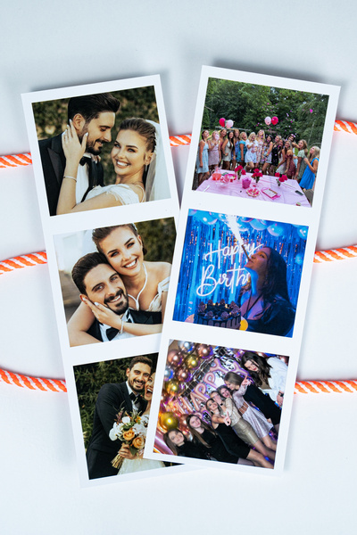 Hediyelik Özel Baskı 3lü Anı Şeridi: 4 Adet Şerit (TOPLAM 12 FOTOĞRAF) 6x6 Cm