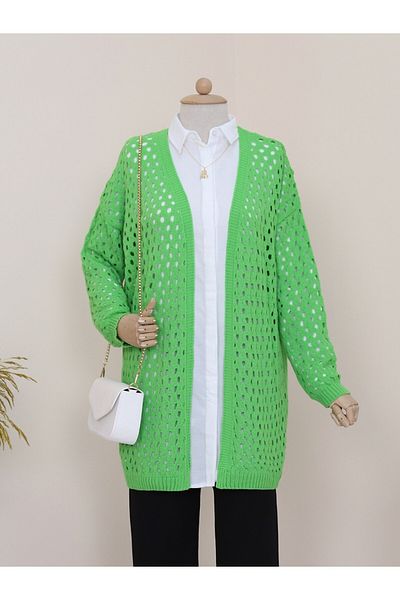 Modamorfo Mesh Spring Araboy Knitwear Cardigan -A.Green