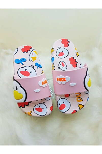 GEZER Ördek Desenli Kaydırmaz Taban Kız Çocuk Terlik