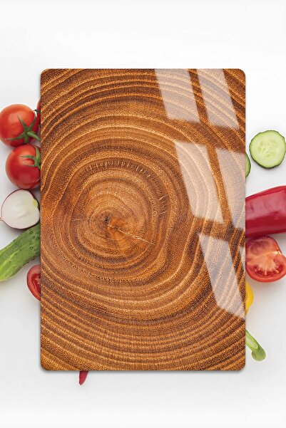 Harikabirev هاريكابيريف | اللون البني مع شكل شجرة الحبوب | لوح تقطيع زجاجي مضاد للخدش