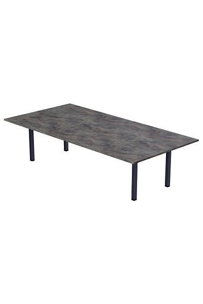Mahmayi Dec 72 BLK Wooden Dining Table U-Leg, 8-Seater-240cm, Anthracite Metal Rocks Finish