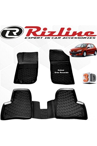 Rizline Peugeot 206 3d Paspas Havuzlu Hb 1998 - 2012 Arası Siyah 4 Prç. Set