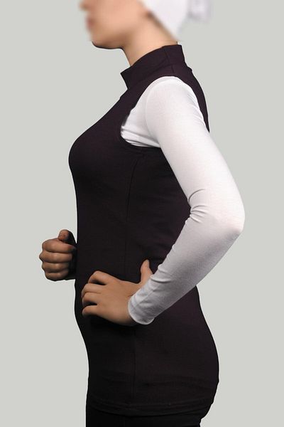 Altobeh Organic Sleeveless Turtleneck Lycra Women's Zero Sleeve Bodysuit