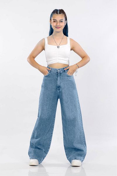 Joui Co Pantaloni supradimensionați pentru copii, 100% bumbac, cu picioare largi