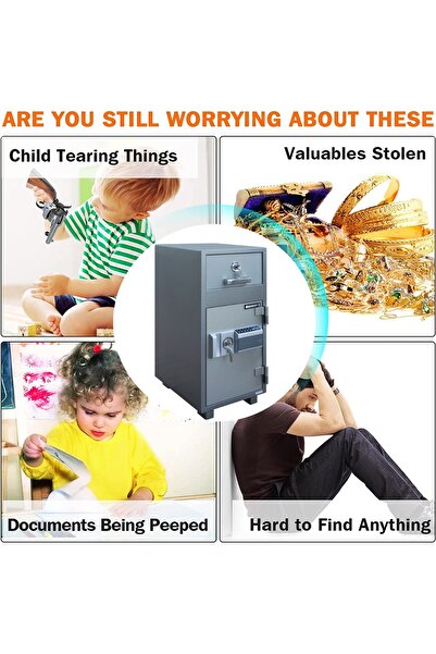 Mahmayi Safe for Home, Office with Digital Lock, and Emergency Key Lock, Fire Proof Safe - Black (142KG)