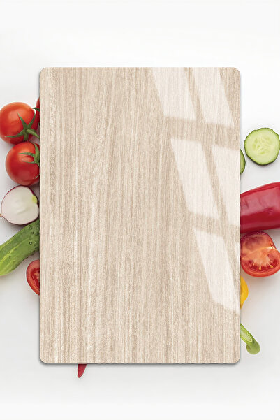 Harikabirev هاريكابيريف | رمادي مع زخارف خشبية | لوح تقطيع زجاجي مضاد للخدش