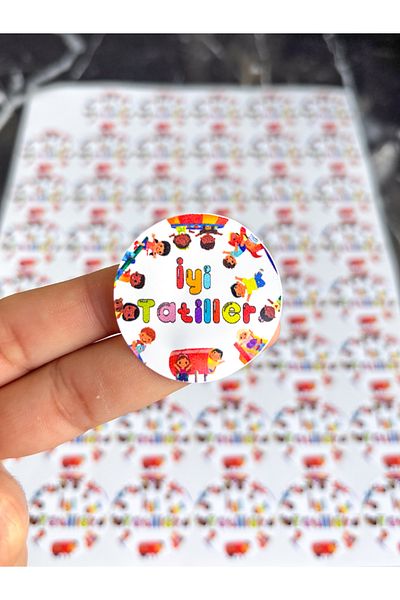 Hayal.kirtasiyesi 48Pcs Good Holiday Stickers - 3.5cm Adhesive Sticker, Holiday and Semestr Gift