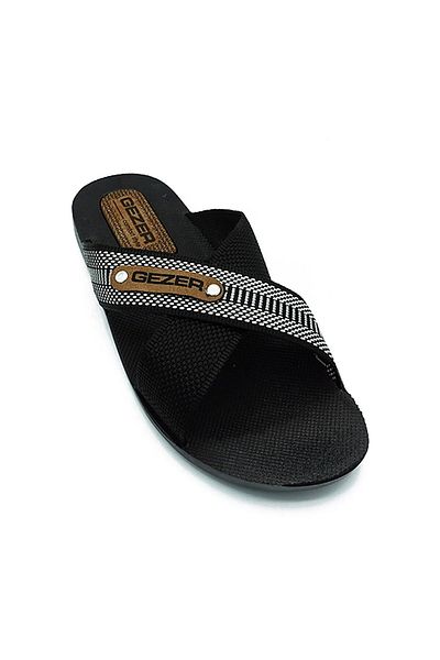 GEZER Papuci bărbați Rope Black Street Summer Black