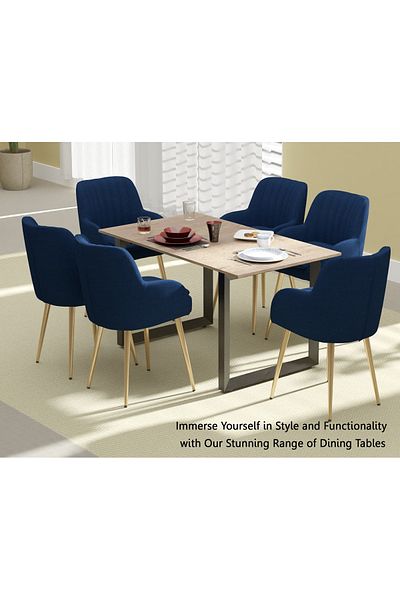 Mahmayi Dec 136 BLK Wooden Dining Table Loop-Leg, 6-Seater for Kitchen-140cm, Tobacco Halifax Oak