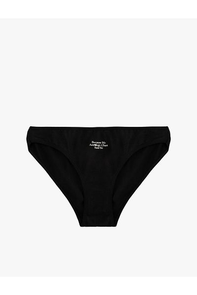 Koton Slogan Printed 3-Piece Brief Panties Set