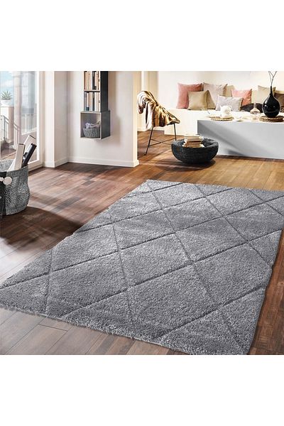 Homelux Courtney shaggy rug, rectangular, 160x230, Ben Ourain style, gray, polypropylene