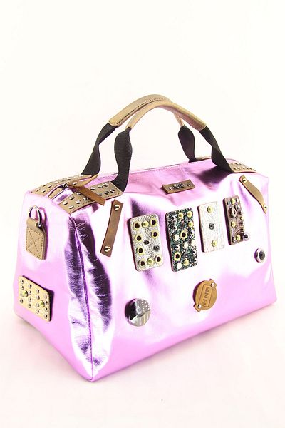 HNB Women's Pink Stone Cylinder Casual Shoulder Bag
