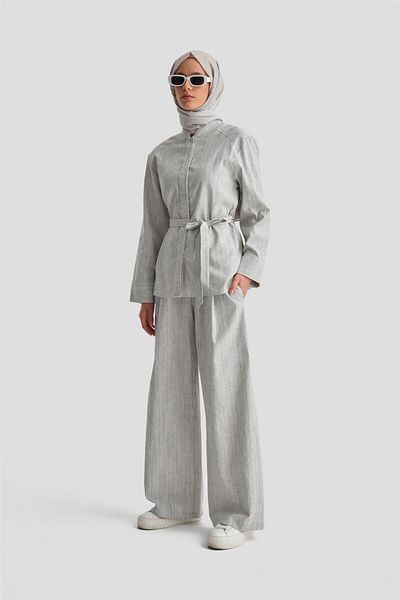 Armine Indigo Thick Striped Cotton Set - 24K6853