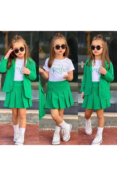 ipekkids Silk Kids Girl's Clothes Skirt Jacket Tshirt Combin