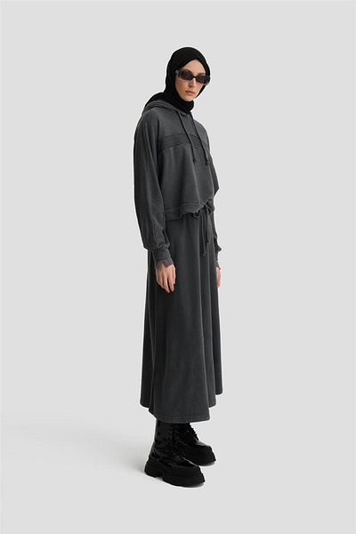 Armine Anthracite Knitted Set - Washing Effect, 24Kd6807 Model