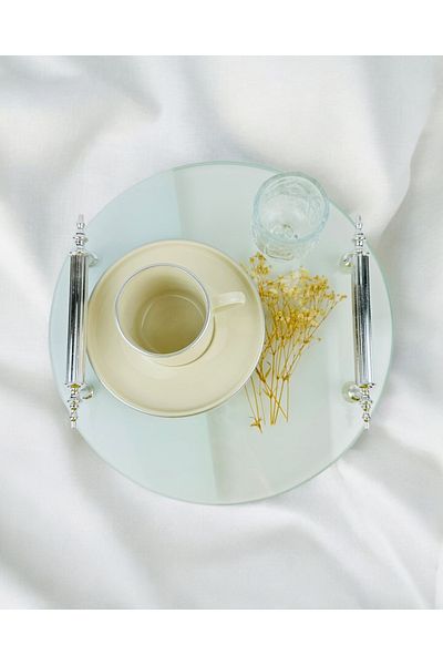 CyzHome Radiant White Engagement Groom Coffee Tray