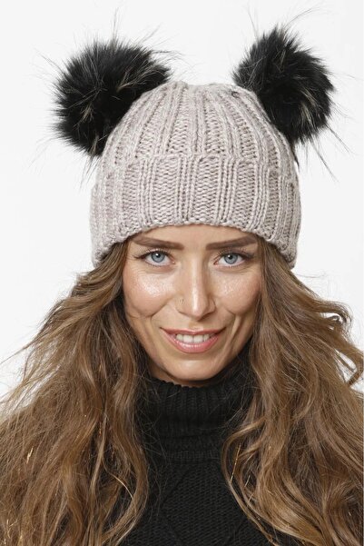 FLORİ ÇİFT PONPONLU BERE