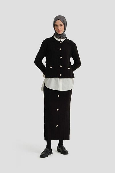 Armine Black Knitwear Set - 24Kd4204 Model