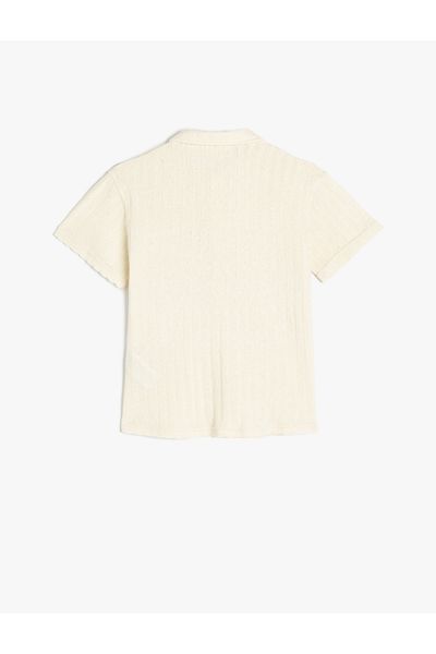 Koton Short Sleeve Cotton Polo Neck Oversize T-Shirt