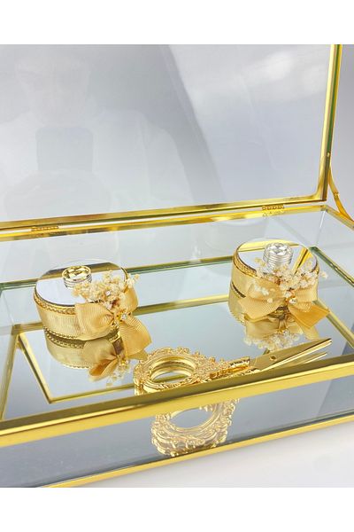CyzHome Elm Glass Box Promise Engagement Tray