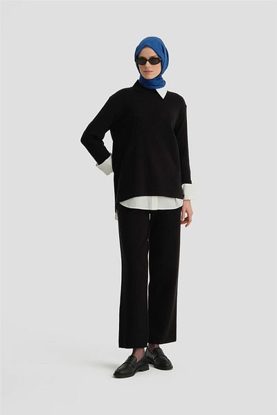 Armine Black Knitwear Set - Pants, Model 24Kd4219