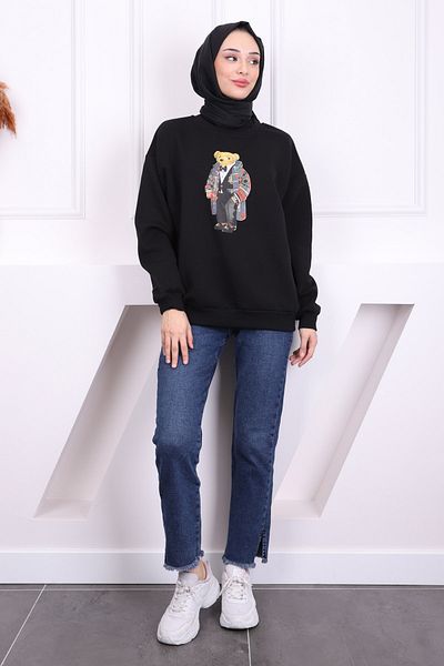 İmajButik Μαύρο μπροστινό εμπριμέ με τρεις κλωστές