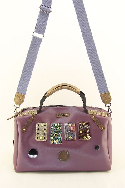 HNB Women's Purple Stone Cylinder Casual Shoulder Bag