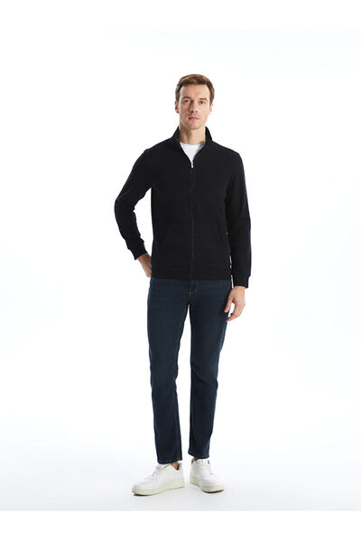 LC Waikiki Dik Yaka Uzun Kollu Erkek Fermuarlı Sweatshirt