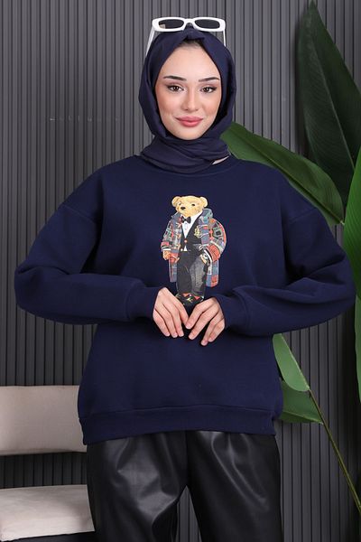 İmajButik Μπλε Navy Blue μπροστά με στάμπα με τρεις κλωστές