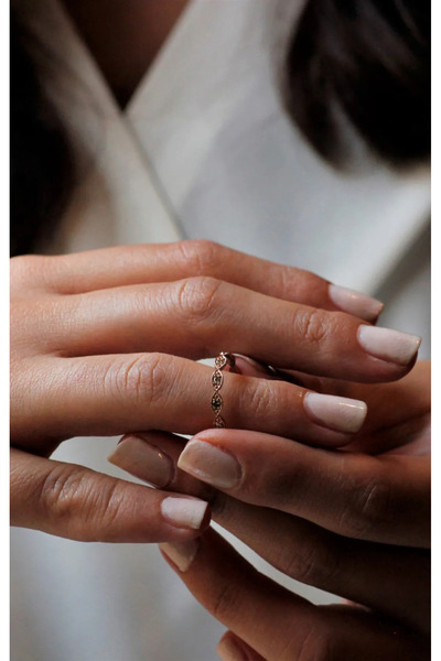 DİAMİNE PIRLANTA Altın Alyans Rose Renk Minimal Pırlanta 0,31 Karat Tamtur Yüzük