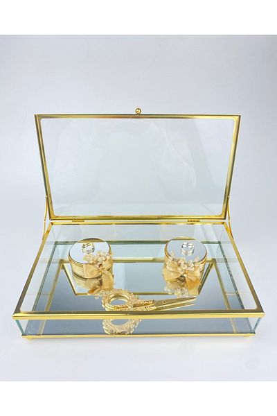 CyzHome Elm Glass Box Promise Engagement Tray