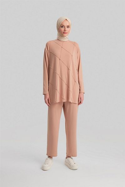 Armine Beige Pants Set - 24Yd4402