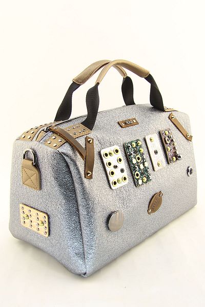 HNB Women's Gray Stone Cylinder Casual Shoulder Bag