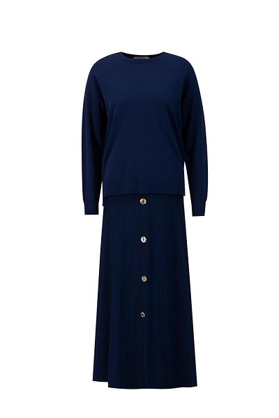 Armine Navy Blue Knitwear Set - 24Kd2001 Model