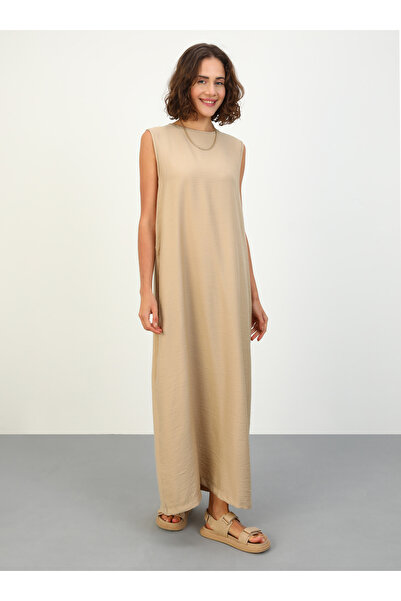 Benin Stripe Detailed Jacket & Dress Double Set - Light Mink -