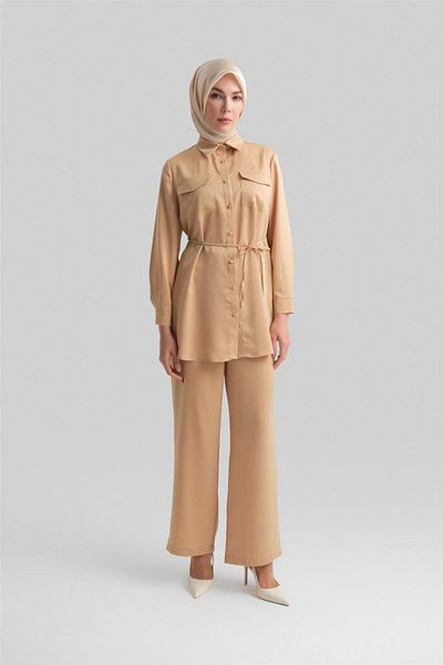 Armine Ortd9261 Model Beige Suit Set