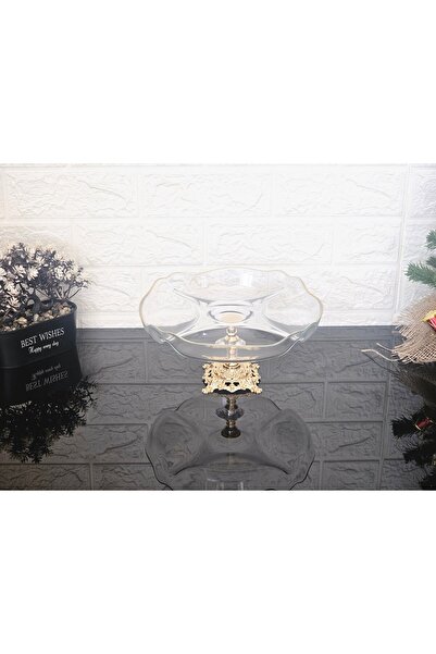 atabey home 25 cm Square Gold Leg Casting Placemat - with Small Compartments, Presentation Holder and Breakfast Cookie