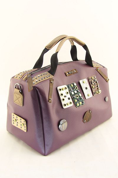 HNB Women's Purple Stone Cylinder Casual Shoulder Bag