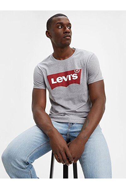 Levi's Γραφικό ανδρικό μπλουζάκι σε γκρι λαιμόκοψη