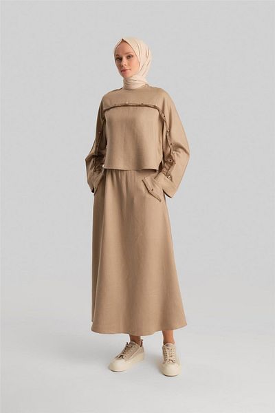 Armine Beige Viscose Set - Seashell 24Y6824