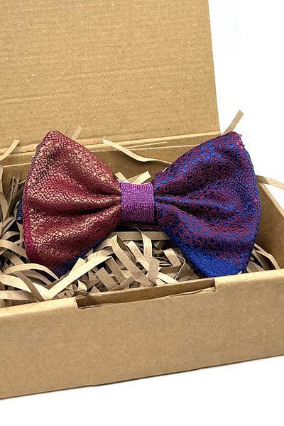 Kravatkolik Bow Tie P1956 - Patchwork with Multicolor Motif Pattern